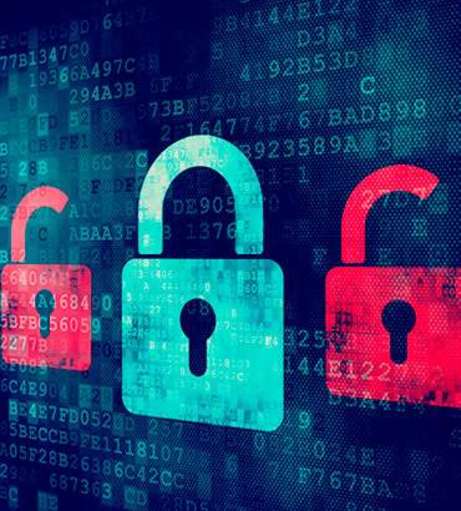 Digital image of locks against code. Get a Lincoln Ultimate Escape quo